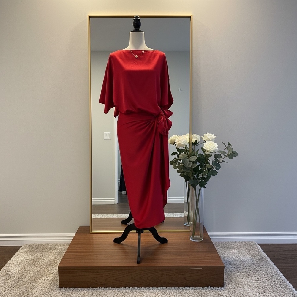 Elegant Red Maxi Dress - Picture 2 of 3